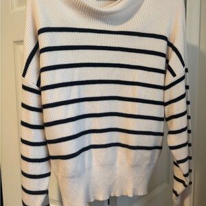 Striped Women's Sweater - Black and White